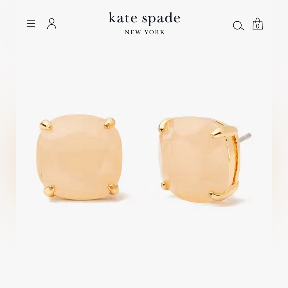 Kate Spade square studs light pink/peach